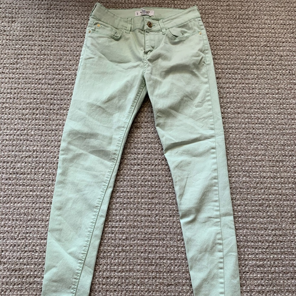 Great condition MANGO mint stretch jeans